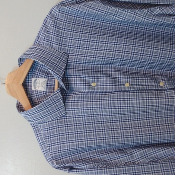 Brooks Brothers Other - Brooks Brothers Regent Fit Blue/White Glen Check Plaid Shirt 18 - 35
